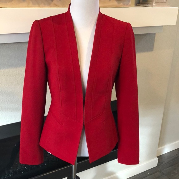 tahari red jacket